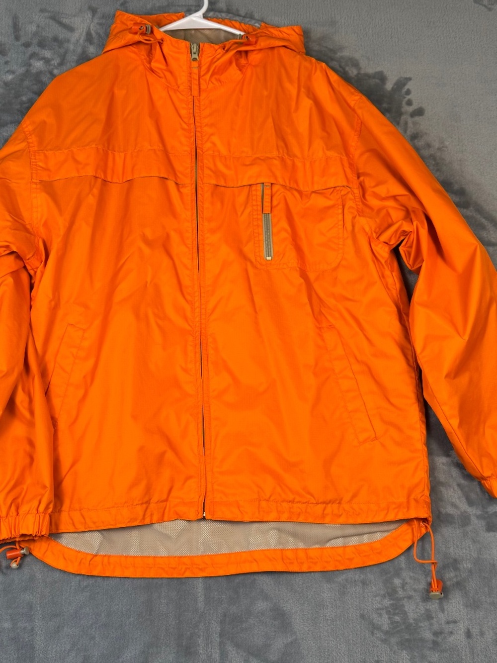 Old Navy Men's Hooded Windbreaker Jacket Bright Orange Size Medium Gorpcore